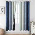 Estelartextiler Estelar Textiler Navy Blue and Sage Green Ombre Blackout Curtains 72 Inch Length 2 Panels, Full Room Darkening Grommet Curt…