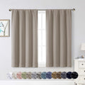 WelvetBLK Stone Room Darkening Curtains for Bedroom Living Room 45 Inch Length 2 Panels Set, Soft Solid Thermal Insulated Rod Pocket Short…