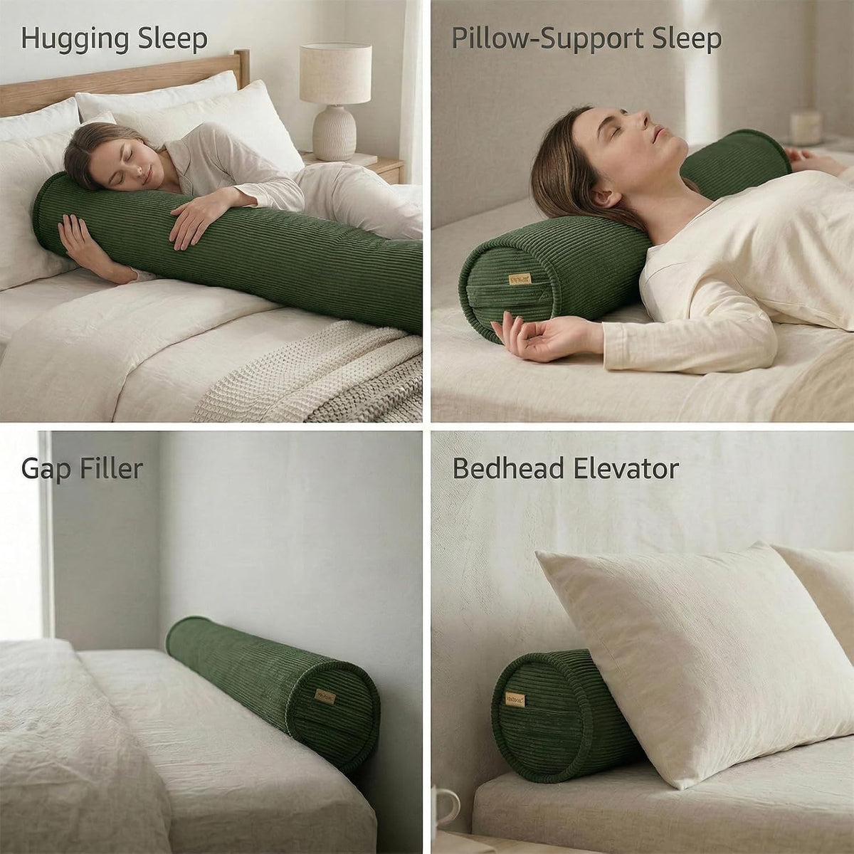 Cuddle Pillow – Corduroy Long Body Pillow for Adults, Cozy Bolster Pillow for Bed, Soft & Supportive for Relaxing Sleep,47 x 7.87…