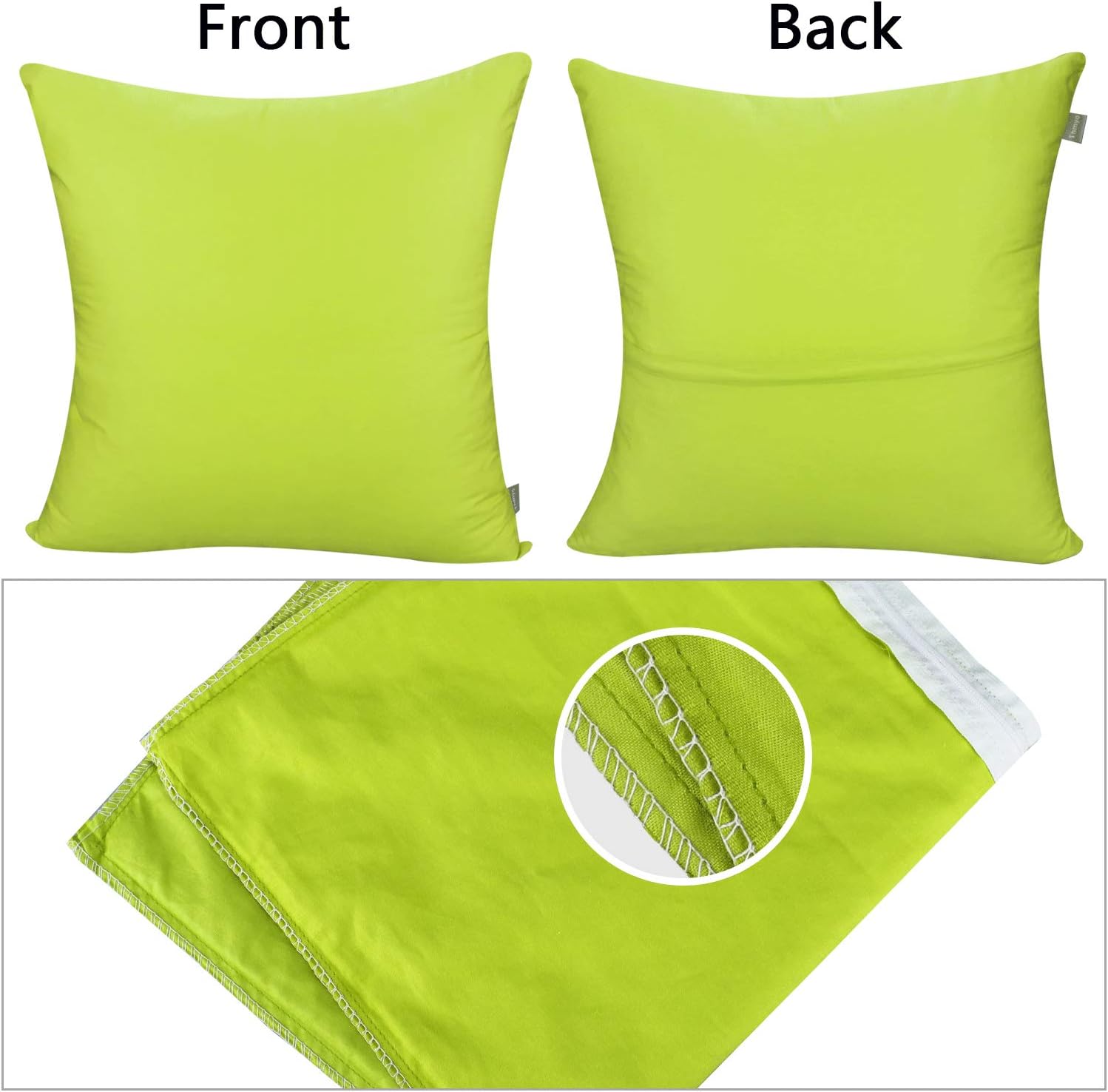 Thmyo 4-Pack 100% Cotton Comfortable Solid Decorative Throw Pillow Case, Square Cushion Cover Pillowcase Sublimation Blank Pillow Covers DI…