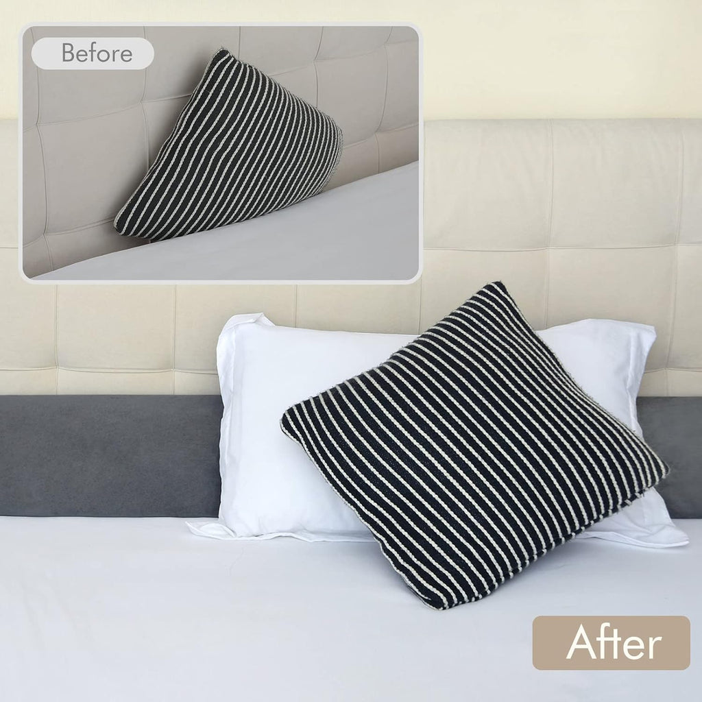 Vekkia Queen Bed Wedge Pillow for Headboard Gap Filler(0-5"), High-Density Foam, Prevents Pillows & Items from Falling, Ergonomic…