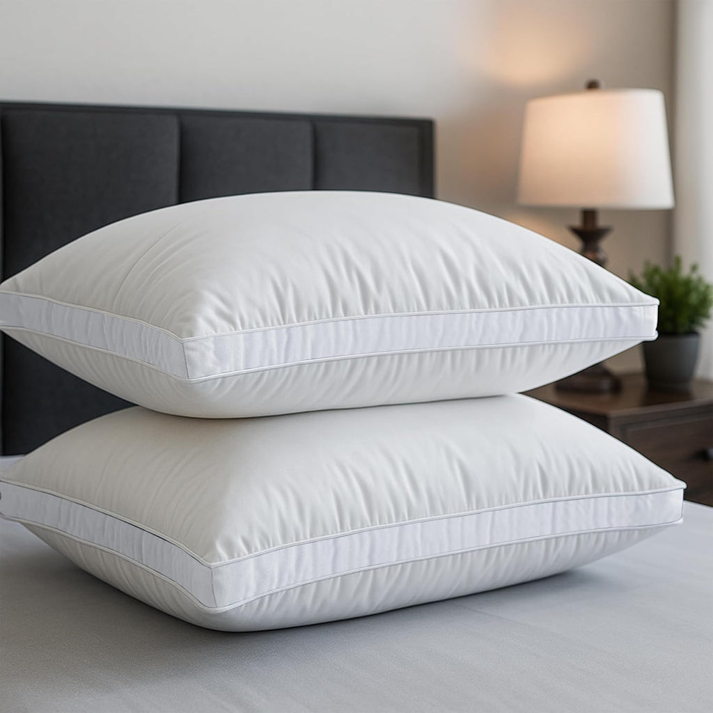 LuxDecorCollection LUX Décor Gusseted Style Soft Hotel Pillows Set of 2 – for Side, Stomach & Back Sleepers - Down Alternative Hotel Bed Pi…