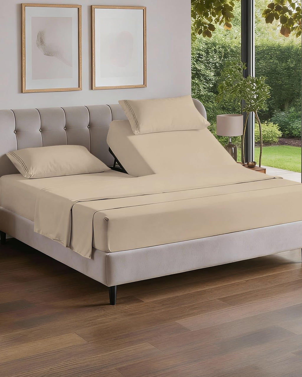 Flex Top Split Head King 4 Piece Sheet Set - Ultra-Soft, Breathable & Cooling Bed Sheets Set - Hotel Luxury Bedding for Women & Men with…