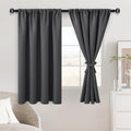 Jiuzhen Blackout Curtains for Bedroom - Thermal Insulated Room Darkening Rod Pocket Curtains for Living Room, Set of 2 Panels with Tiebacks…