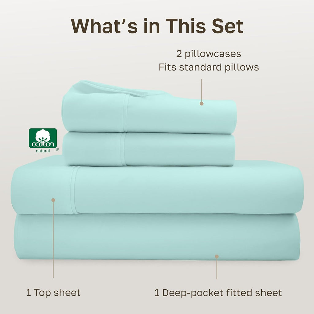 CaliforniaDesignDen California Design Den Soft 100% Cotton Bed Sheets Full Size Set, 400 Thread Count Good Housekeeping Award Winner, Smoot…