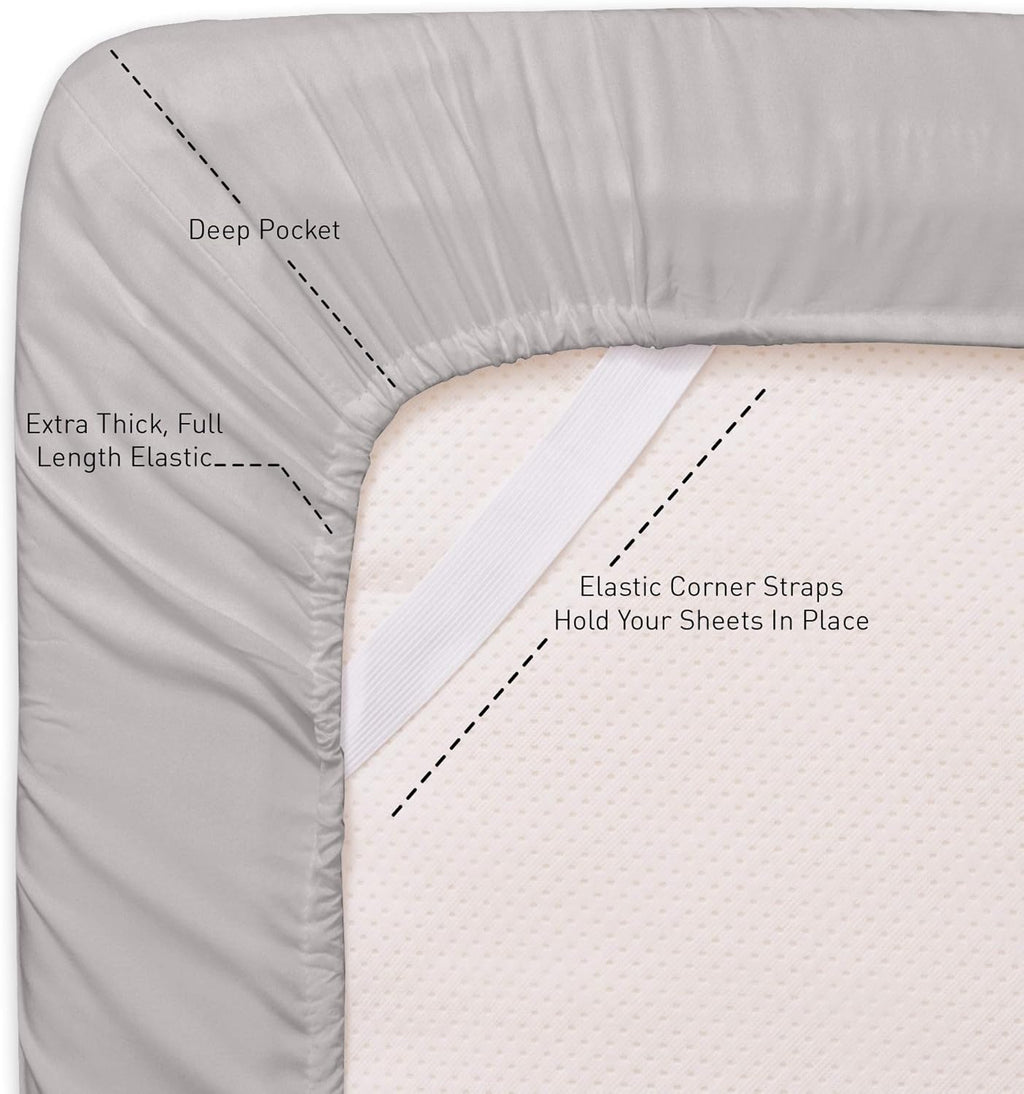 Full Size Bed Sheets - 6 Piece 1500 Supreme Collection Fine Brushed Microfiber Deep Pocket Full Sheet Set Bedding - 2 Extra Pillow Cases…
