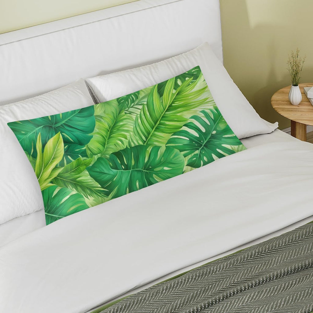 Palm Leaf Summer Beach Satin Silk Pillowcase for Hair and Skin Pillow Cases King Size Soft Silk Pillow Case with Envelope Closure Print…