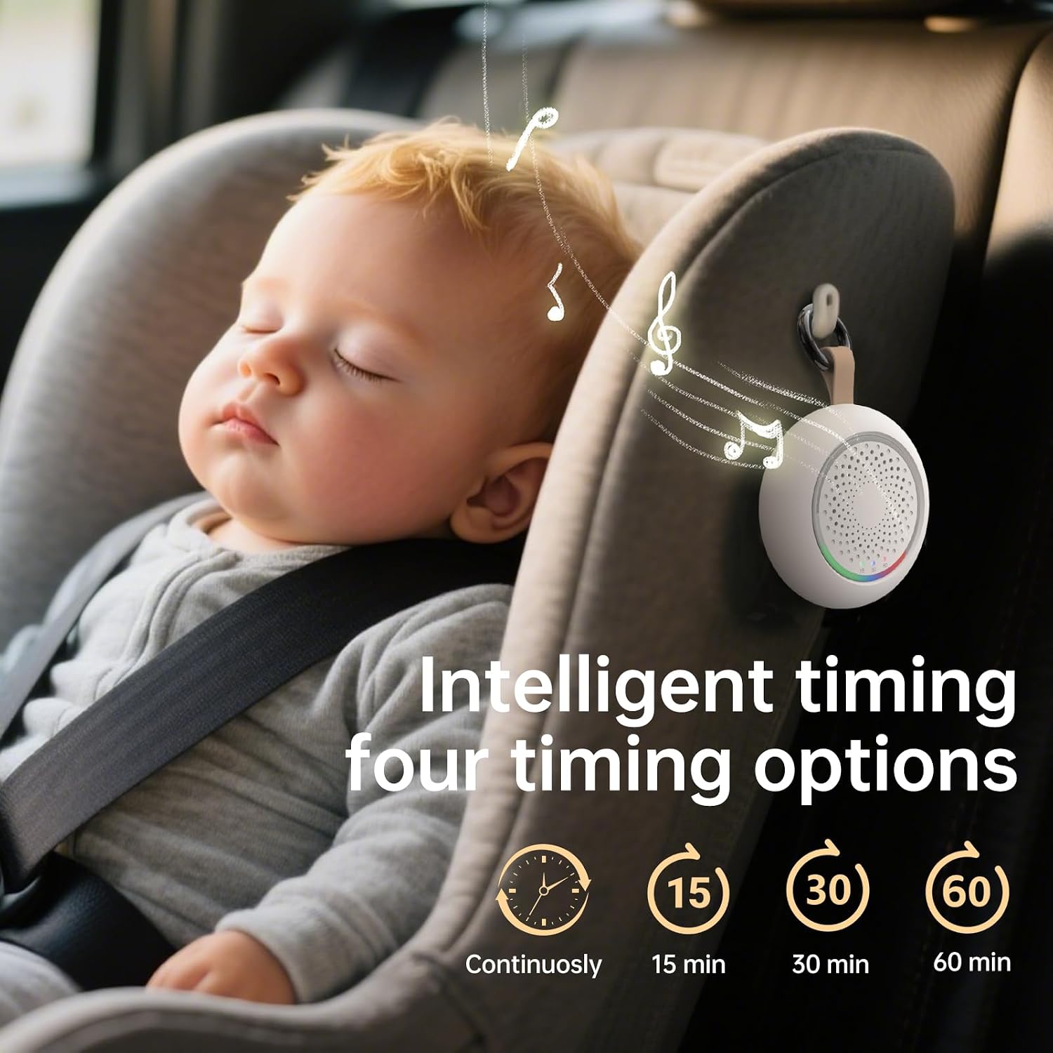 Amzsa White Noise Sound Machine for Baby & Adults – 24 Sleep Sounds Including Rain, Green & Pink Noise, Portable Noise Canceling Sound with…