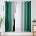 Estelartextiler Estelar Textiler Green and Greyish White Blackout Curtains for Living Room, Full Room Darkening Grommet Ombre Curtains for…