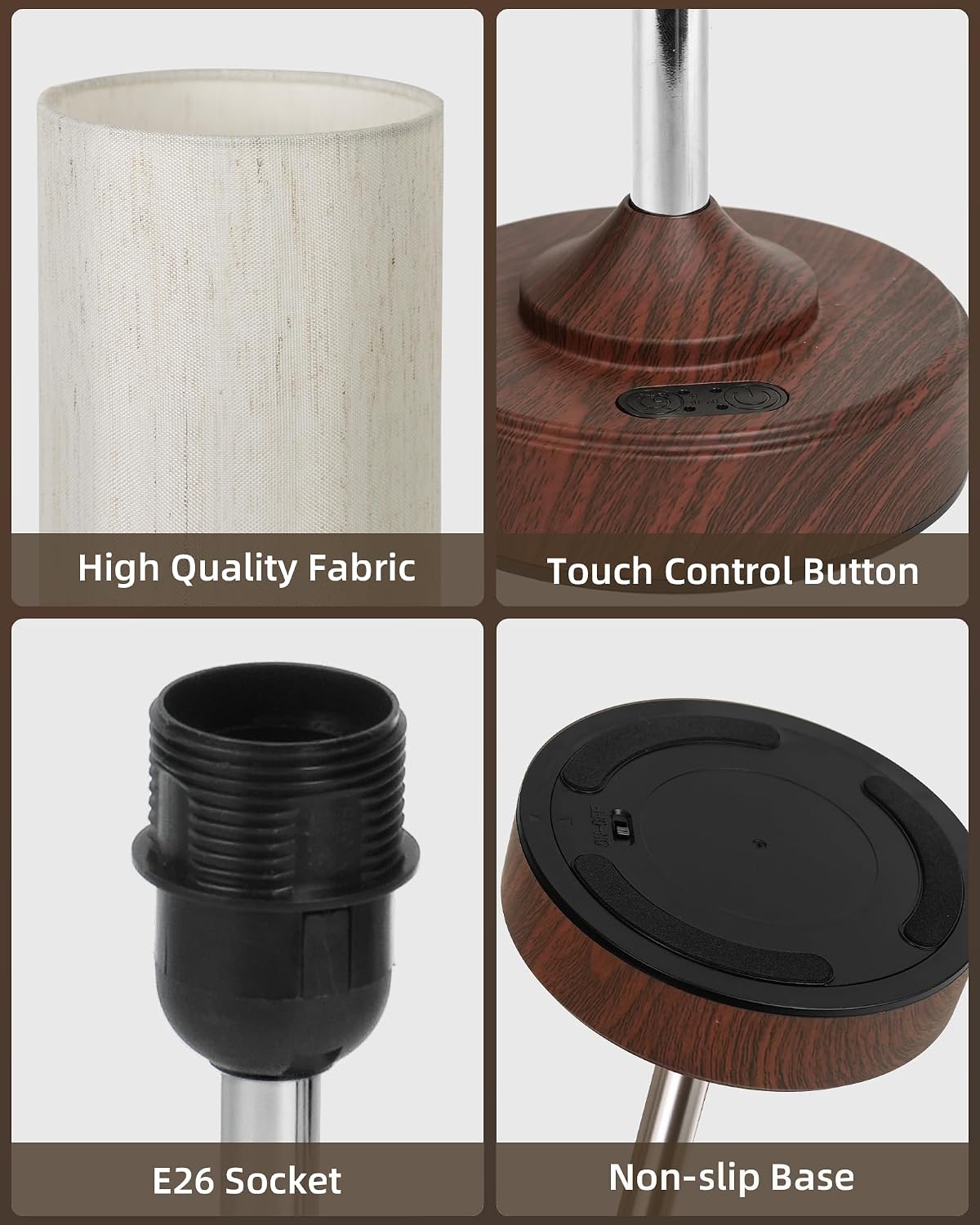 EZVALO Cordless Table Lamp, Ambient Light, Walnut-Grain Finish, Dimmable, Touch, Timer, 2700K, Decor, Portable, Wireless, Rechargeable…
