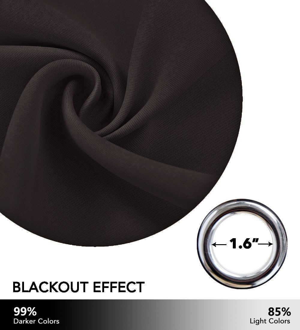NICETOWN Thermal Insulated Blackout Curtain and Drapery Triple Weave Soundproof Solid Ring Top Window Drape for Bedroom (Sold…