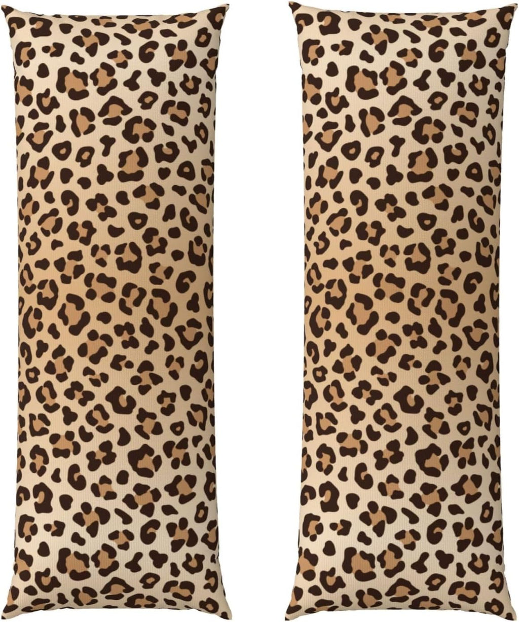Sovvin Leopard Print Body Pillow Cover Animal Skin Texture Long Pillow Case with Zipper Decorative Soft Cushion Bedding Pillowcase f…