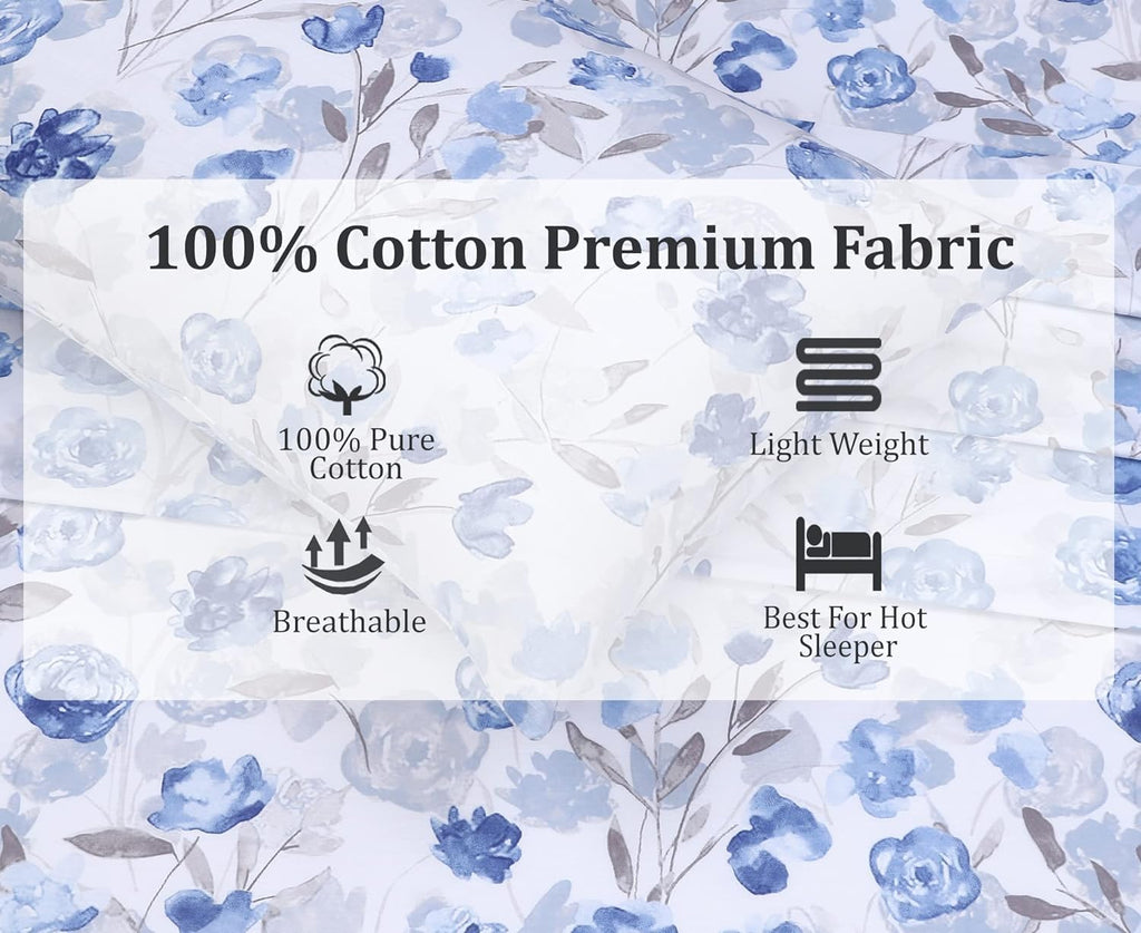 Ruvanti 100% Cotton Percale Sheets Twin Size – Crisp Cooling Bed Sheets for Hot Sleepers, Deep Pocket 16”, Soft Breathable & Durable Hotel-…