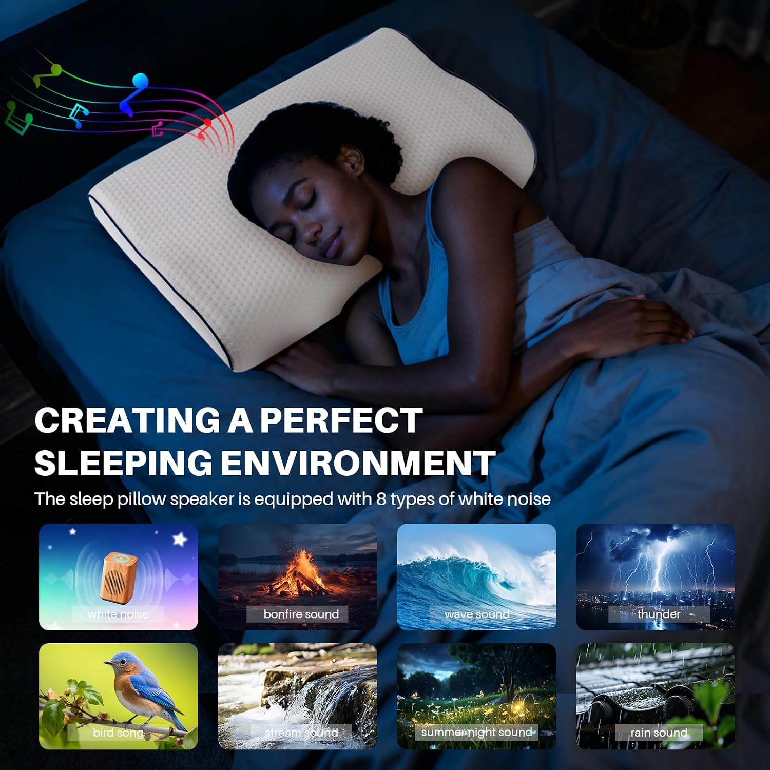 Hopihe Sunrise Pillow, Sound Machine for Sleep with Bluetooth Speaker & Sunset Simulation, Smart Pillow with Wake Up Light, Sunset Lamp, Wh…