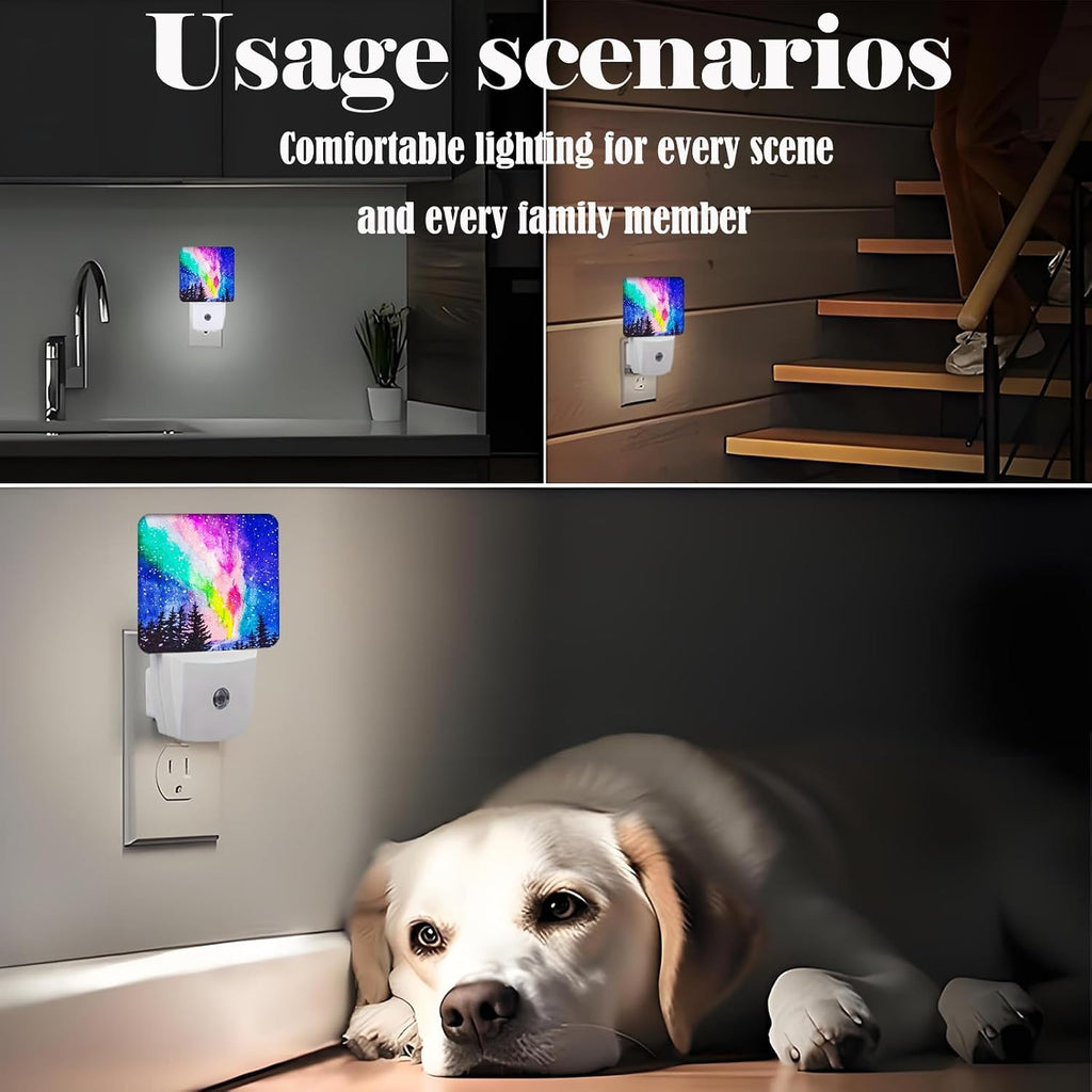 Northern Lights Night Light, Plug-in Nightlights Auto Sensor Night Lamp Dusk to Dawn Lamp Home Decor for Nursery Children Girls Boys
