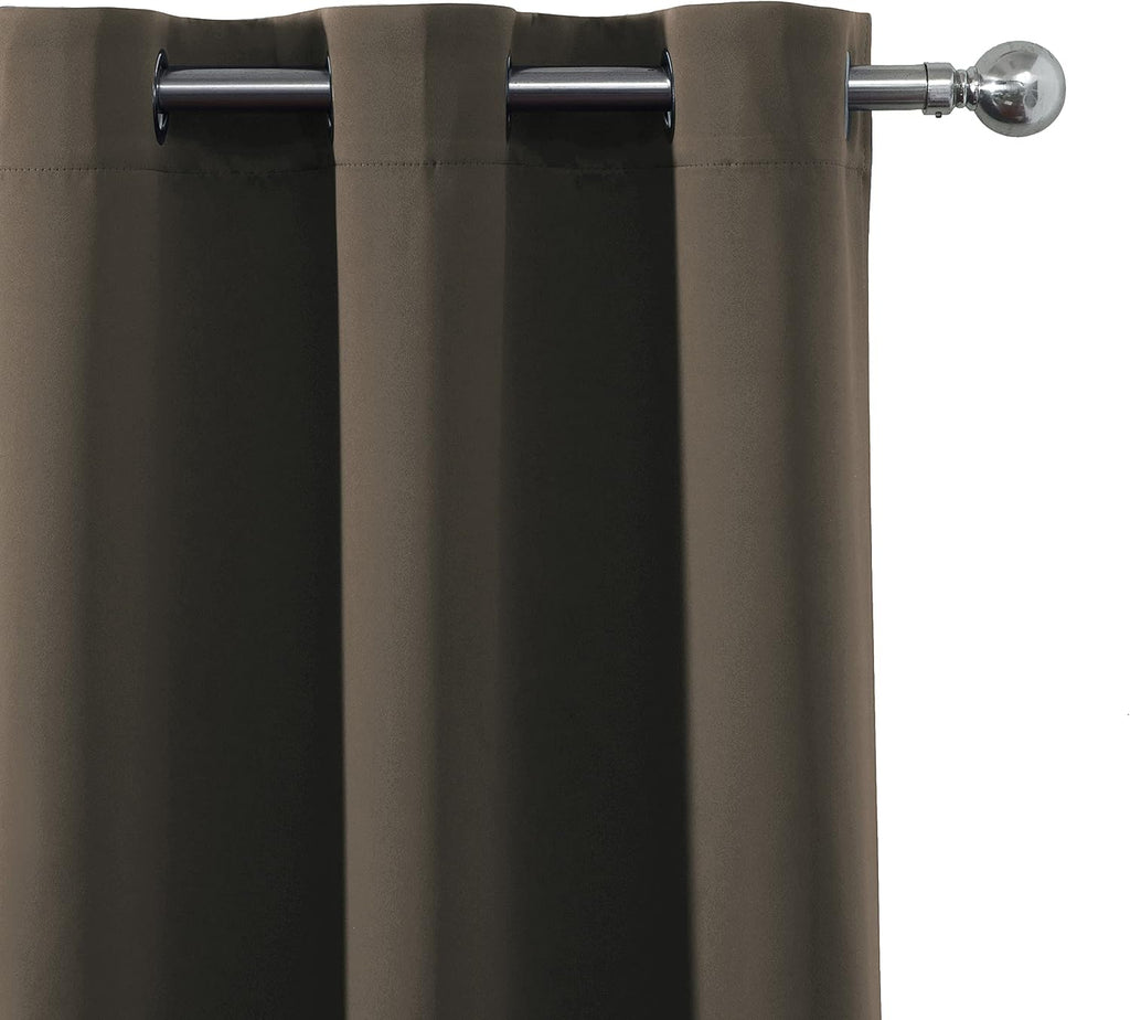 Lemomo Chocolate Brown Blackout Curtains 40 x 63 Inch Length/Set of 2 Curtain Panels/Thermal Insulated Room Darkening Blackout Curtains for…