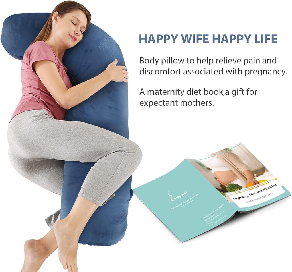 BATTOP Pregnancy Pillows for Sleeping, Body Maternity Pillow with Cooling Washable Cover, Support for Back, HIPS, Legs, Belly for Pregnant…