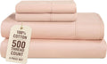 Casa Platino 100% Cotton Twin Sheet Set, 500 Thread Count Sateen Weave, 4 Piece Set with Deep Pocket Fitted Sheet, Breathable Twin Bed…