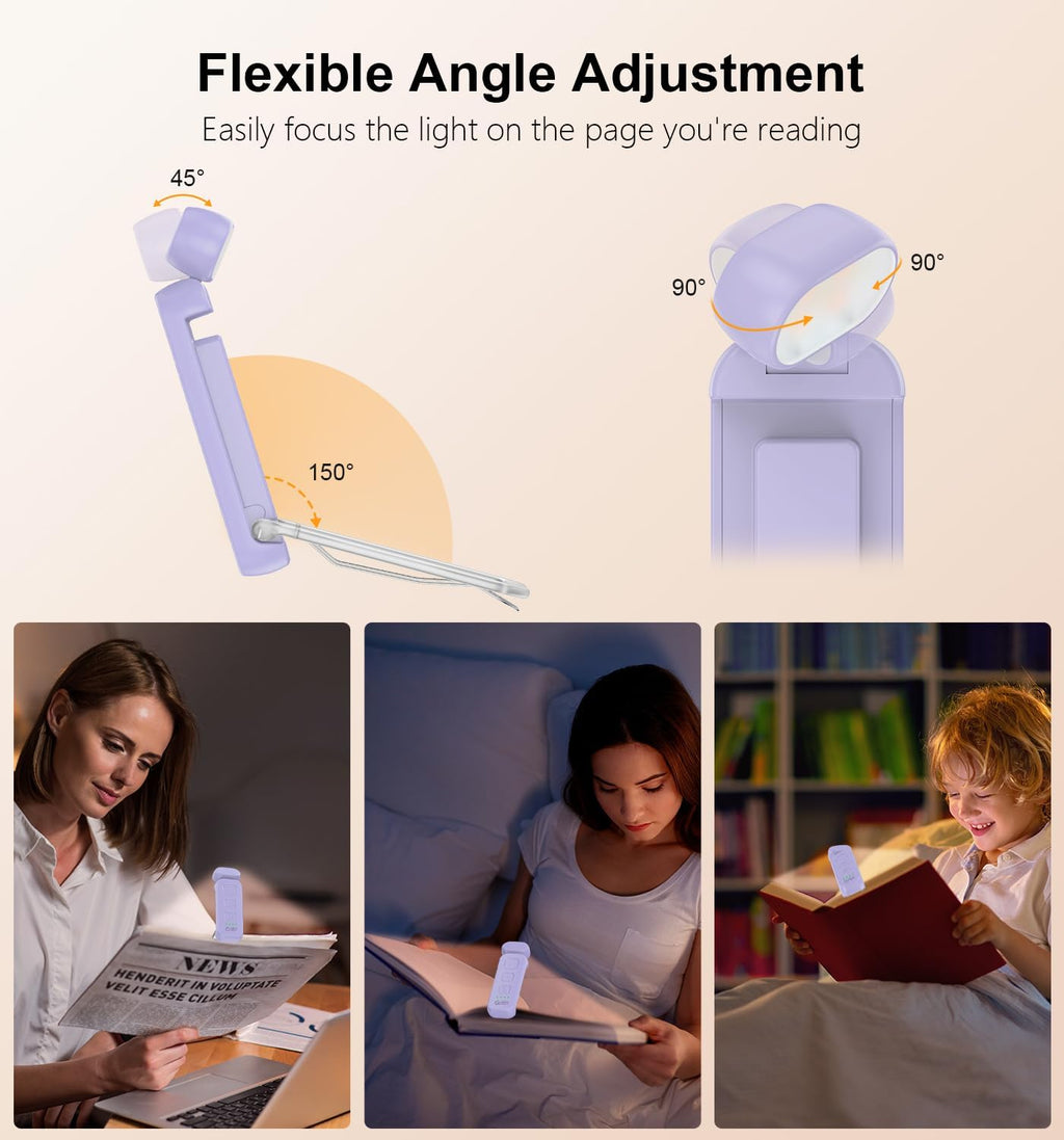 Gritin Reading Light, Book Light for Reading in Bed - Eye Caring 3 Colors, 5-Level Dimmable Brightness, Long Lasting, Compact Size…