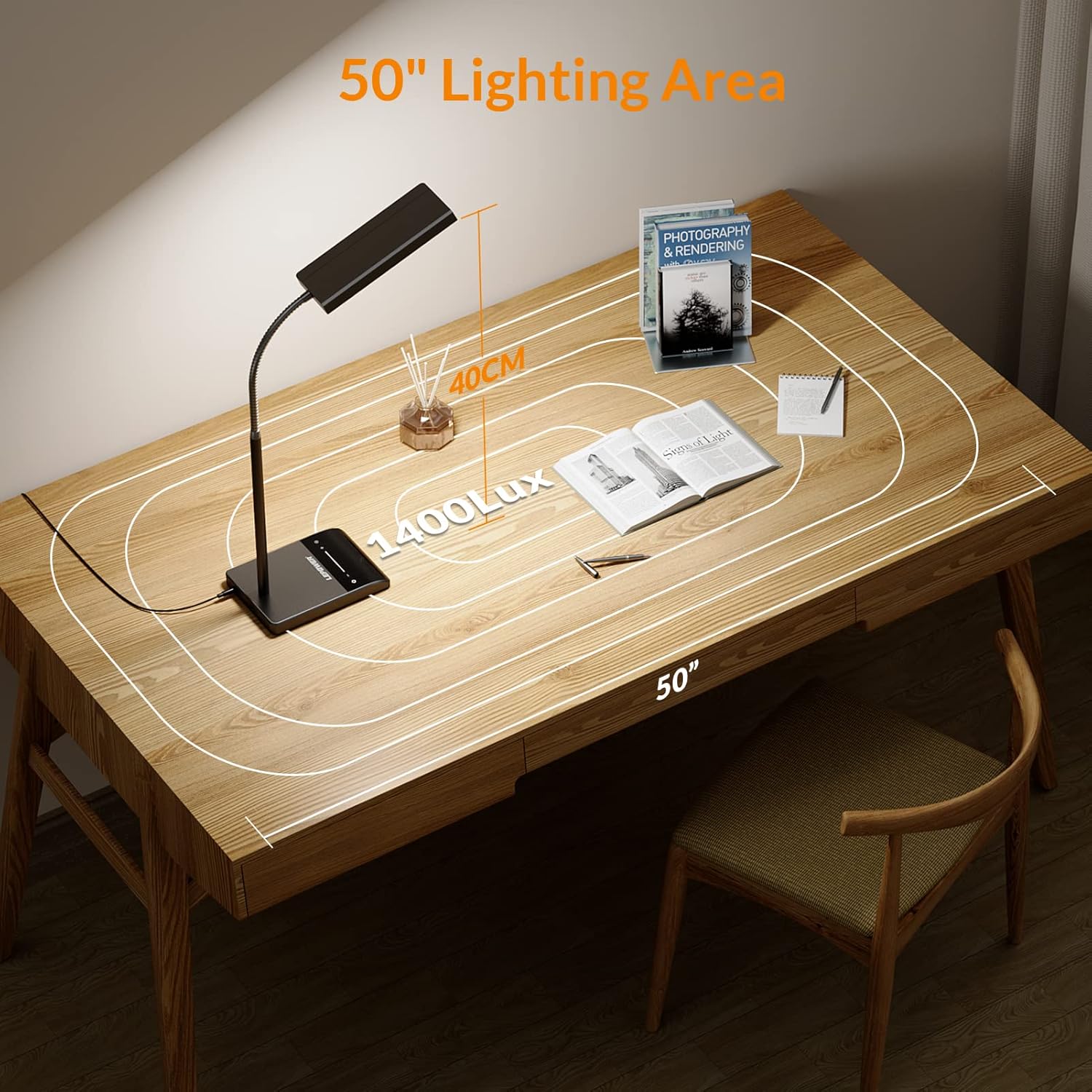 LEPOWER Desk Lamp, 800LM LED for Home Office, 12W Reading for Desk, Eye-Caring Light, Touch Table Gooseneck Lamp, 50 Lighting Modes…