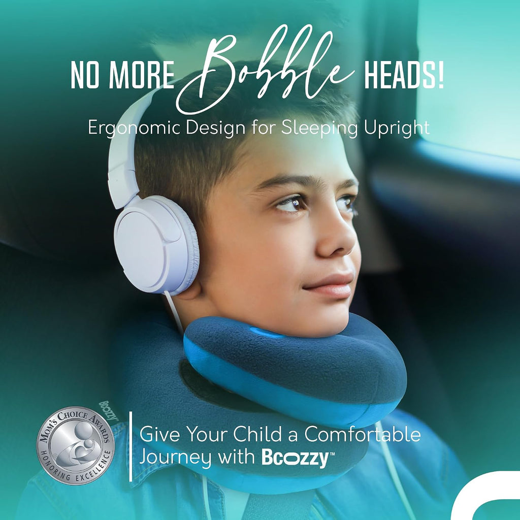 BCOZZY Kids Travel Neck Pillow (8-12 Y/O) – Patented Soft Child Pillow for Head & Chin Support in Car, Airplane, and Road Trip Sleeping.…