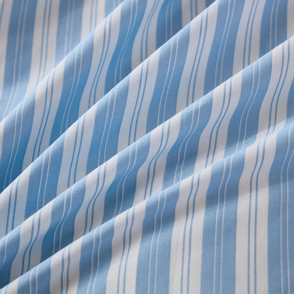 Merryword Blue and White Striped Pillowcases, 100% Cotton Pillow Cases, King Size Pillowcases, Soft Breathable Ribbon Stripe Pillow Covers,…
