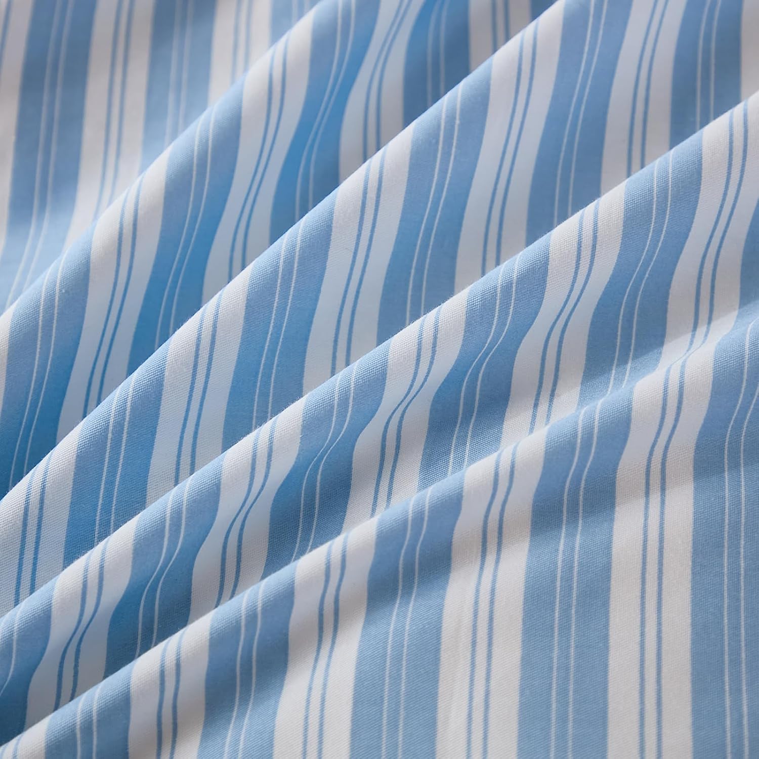 Merryword Blue and White Striped Pillowcases, 100% Cotton Pillow Cases, Standard Size Pillowcases, Soft Breathable Ribbon Stripe Pillow Cov…