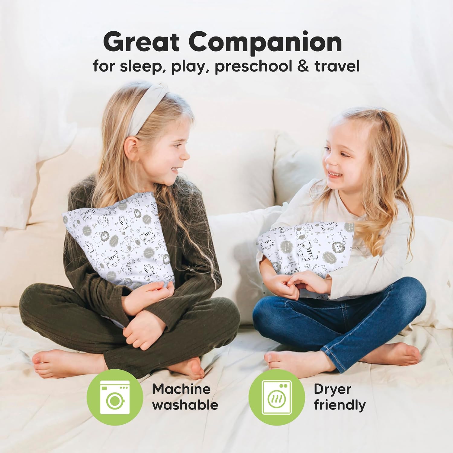 Mini Toddler Pillow with Pillowcase - 9x13 My Little Dreamy Travel Kids Pillow for Sleeping, Toddler Bed, Small, Tiny, Organic Cotton…