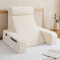 Vekkia 21" Reading Pillow for Bed Sitting Up, Back Support Pillow for Adult with Adjustable Back & Head, 5 Large Pockets, Integrated Arms,…