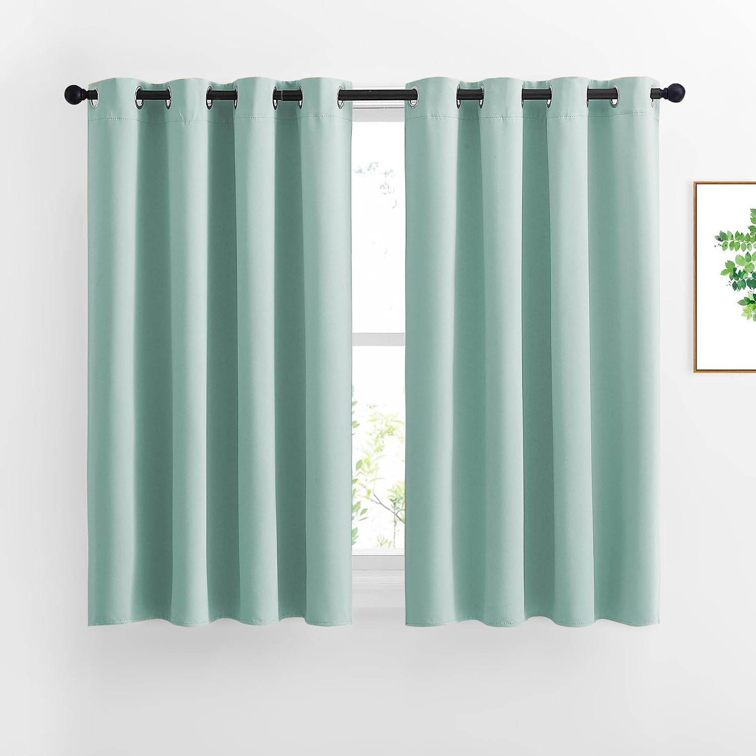 Nicetown Aqua Blue Room Darkening Curtain Panels - Window Treatment Thermal Insulated Grommet Room Darkening Curtains/Panels/Drapes for Bed…