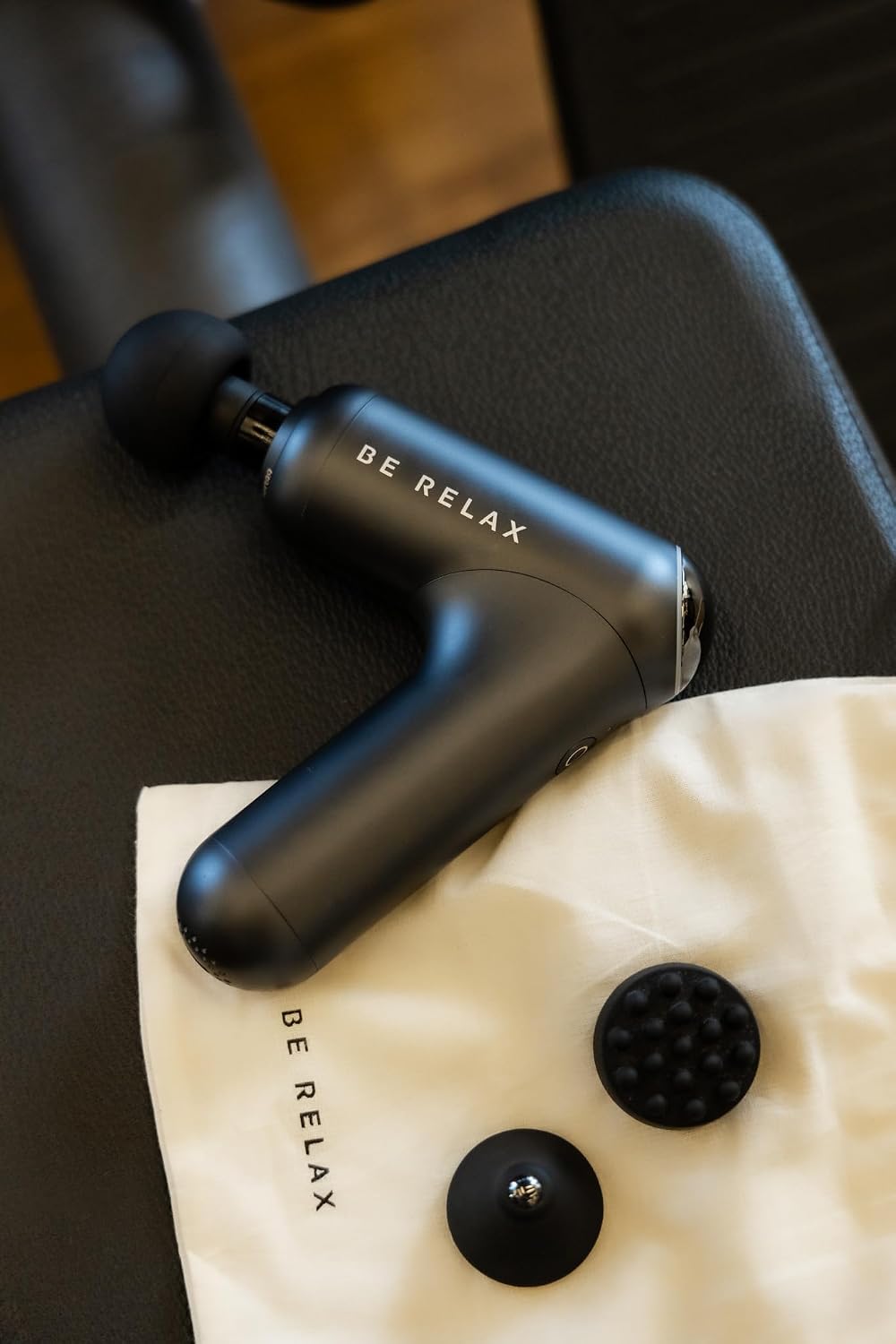 Be Relax New! Travel-Friendly Compact Cordless Percussion Massager. Customizable with Interchangeable Heads. Type C Charging. Adjustable…