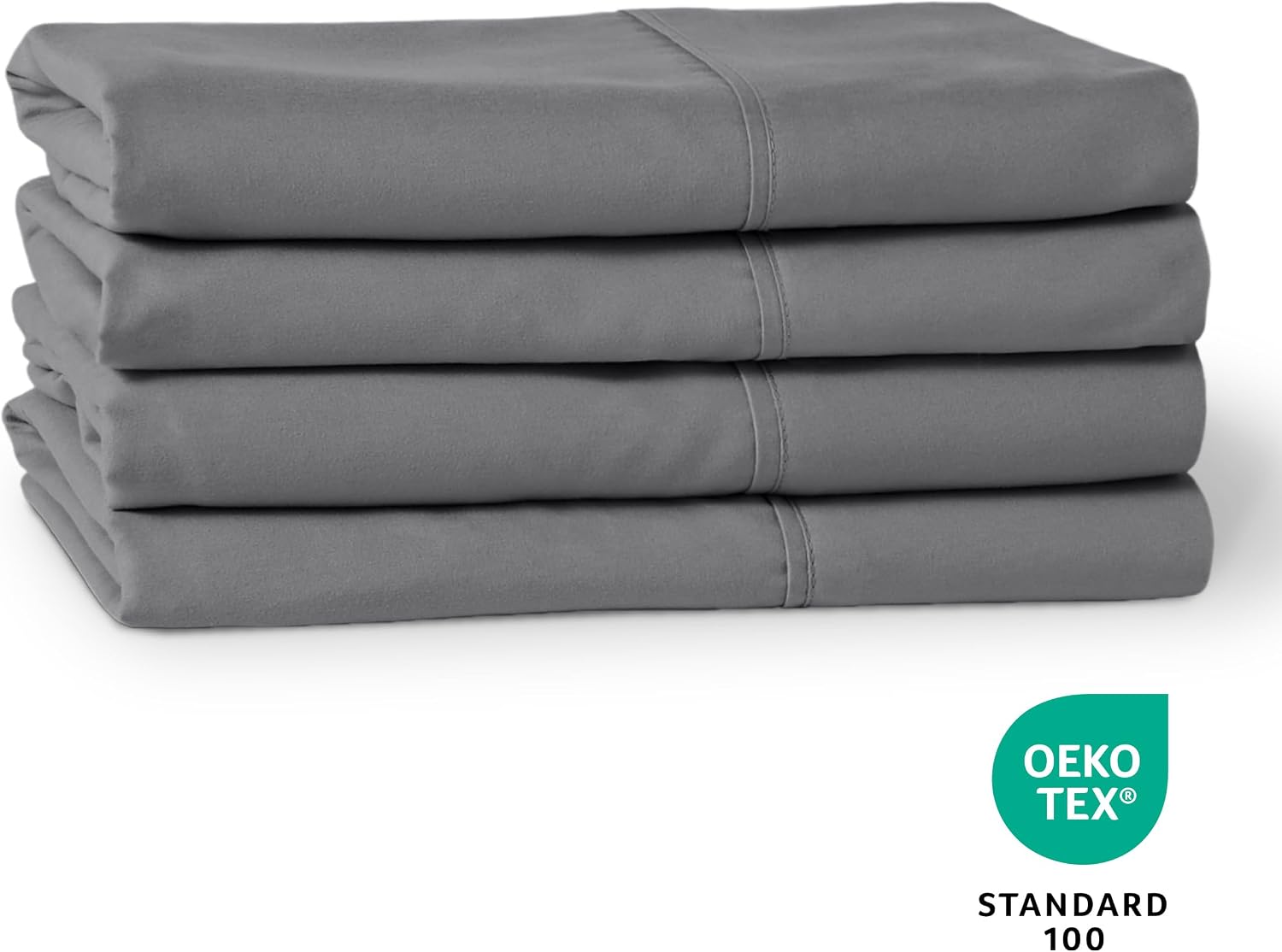 BareHome Bare Home Microfiber Bulk Pillow Cases - King Set of 4 - Cooling Pillowcases - Double Brushed - Light Grey Pillowcases 4 Pack - Ea…