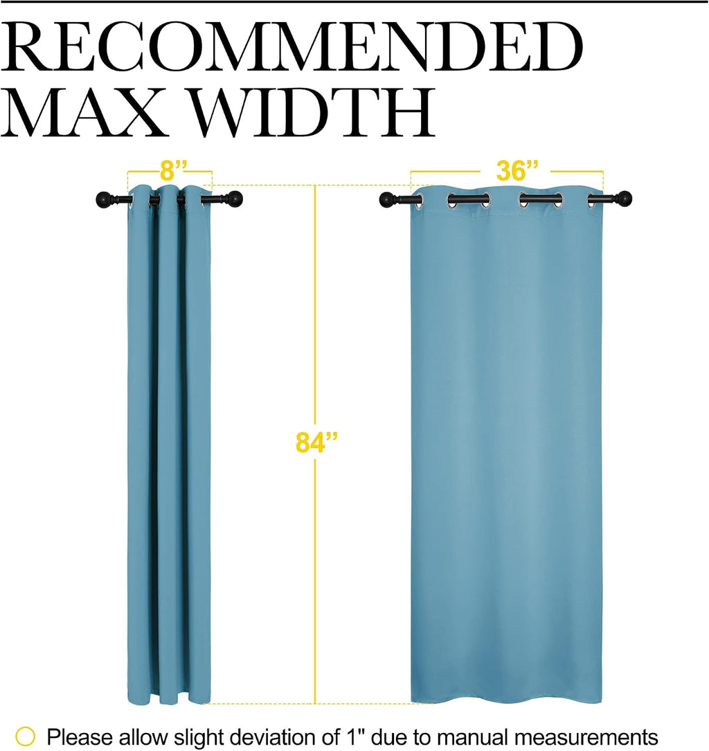 NICETOWN Window Treatment Thermal Insulated Solid Grommet Blackout Curtains/Drapes for Bedroom (Teal Blue, Set of 2 Panels, 42 by 84 Inch)