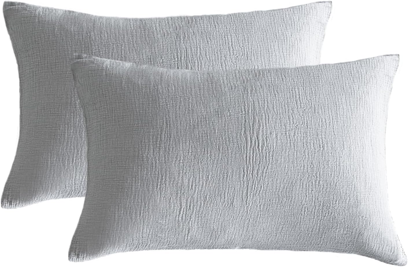 DefineCozyHealthyLife SE SOFTEXLY Muslin Pillowcases Standard Size 100% Cotton, 2 Pack Linen Like Pillow Shams with Envelope Closure, Ultra…