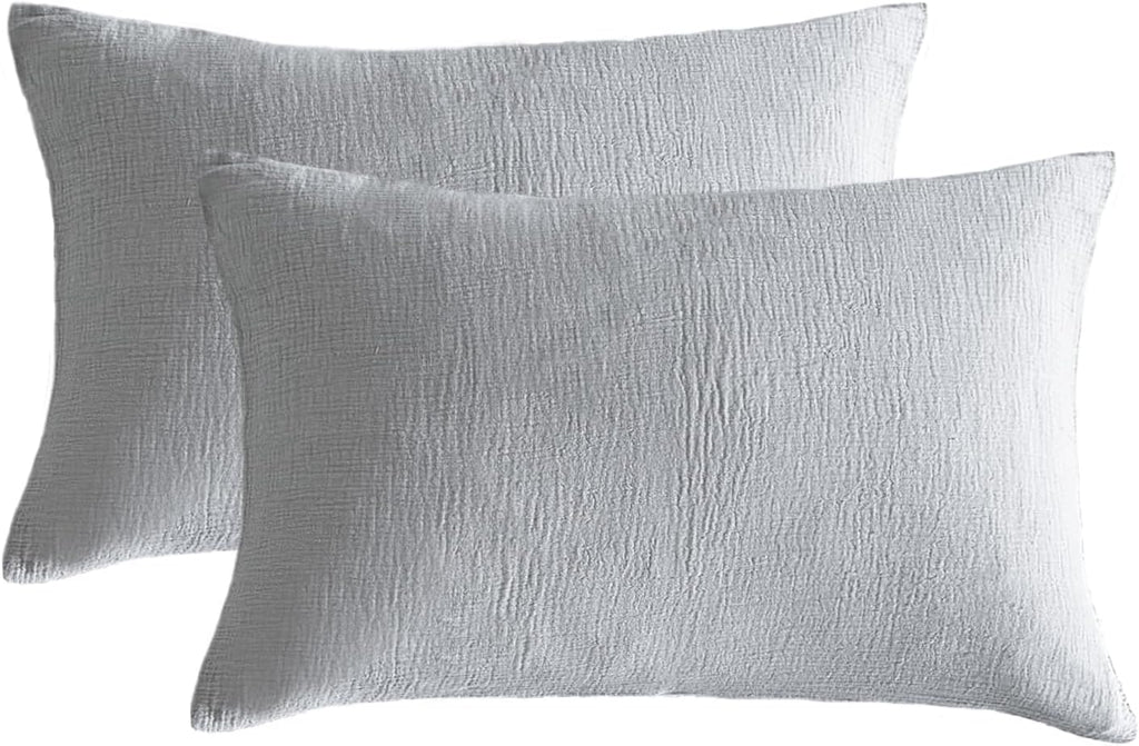DefineCozyHealthyLife SE SOFTEXLY Muslin Pillowcases King Size 100% Cotton, 2 Pack Linen Like Pillow Shams with Envelope Closure, Ultral So…
