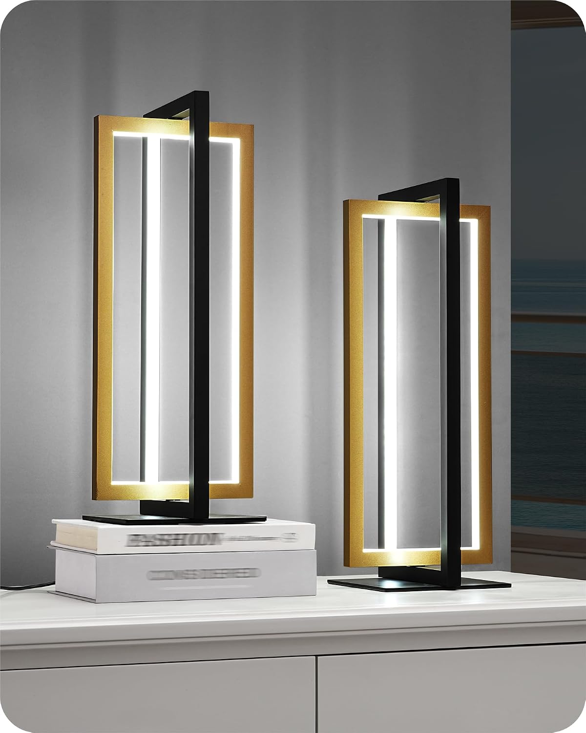 EDISHINE LED Table Lamp Set of 2, 3 Color Temperatures Modern Nightstand Lamp (3000K 4500K 6000K), MAX 750LM Dimmable Bedside Lamps for…