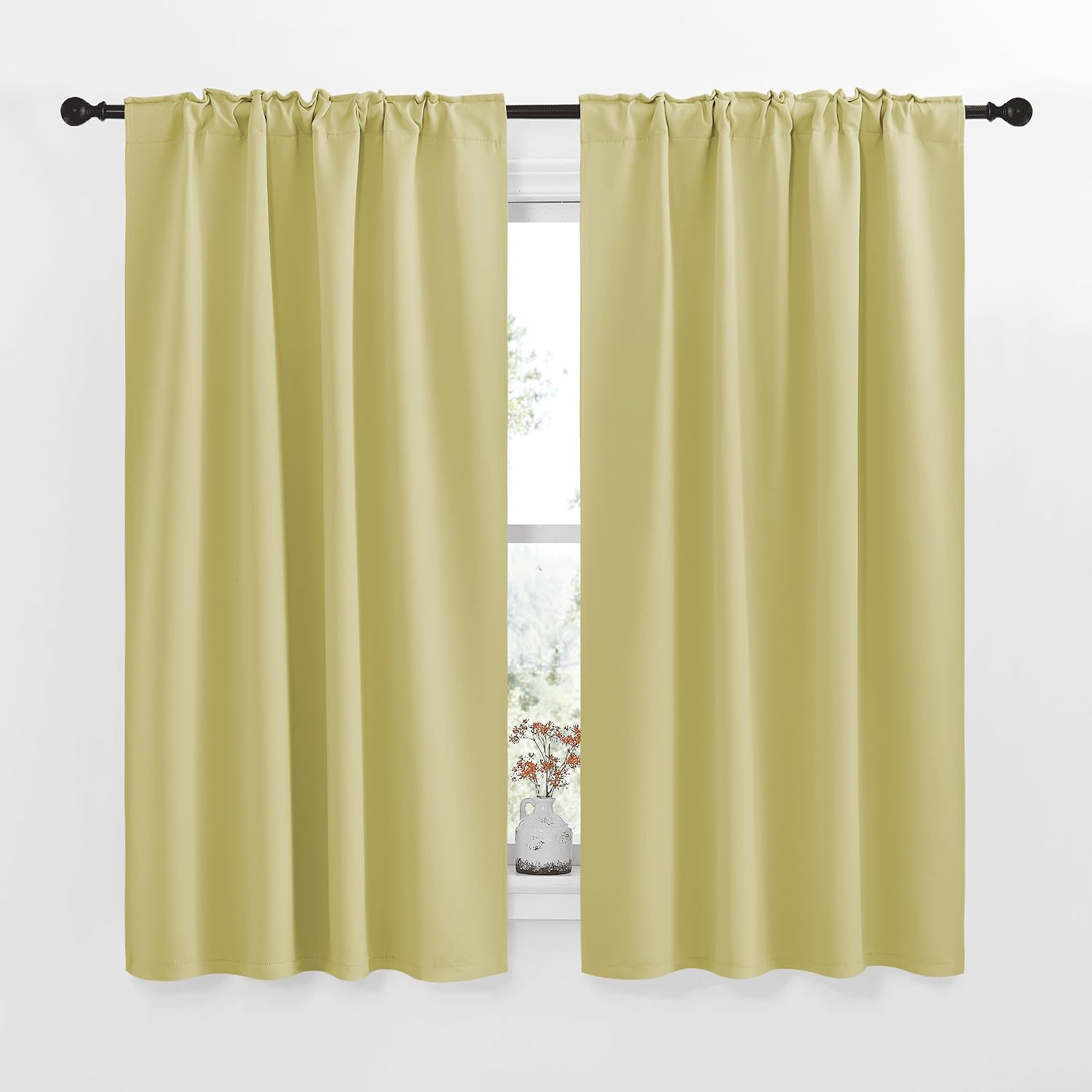 NICETOWN RV Curtains for Camper Windows - (Paler Yellow Color) 34x54 Inch, 2 Panels Set, Thermal Insulated Room Darkening Blackout…