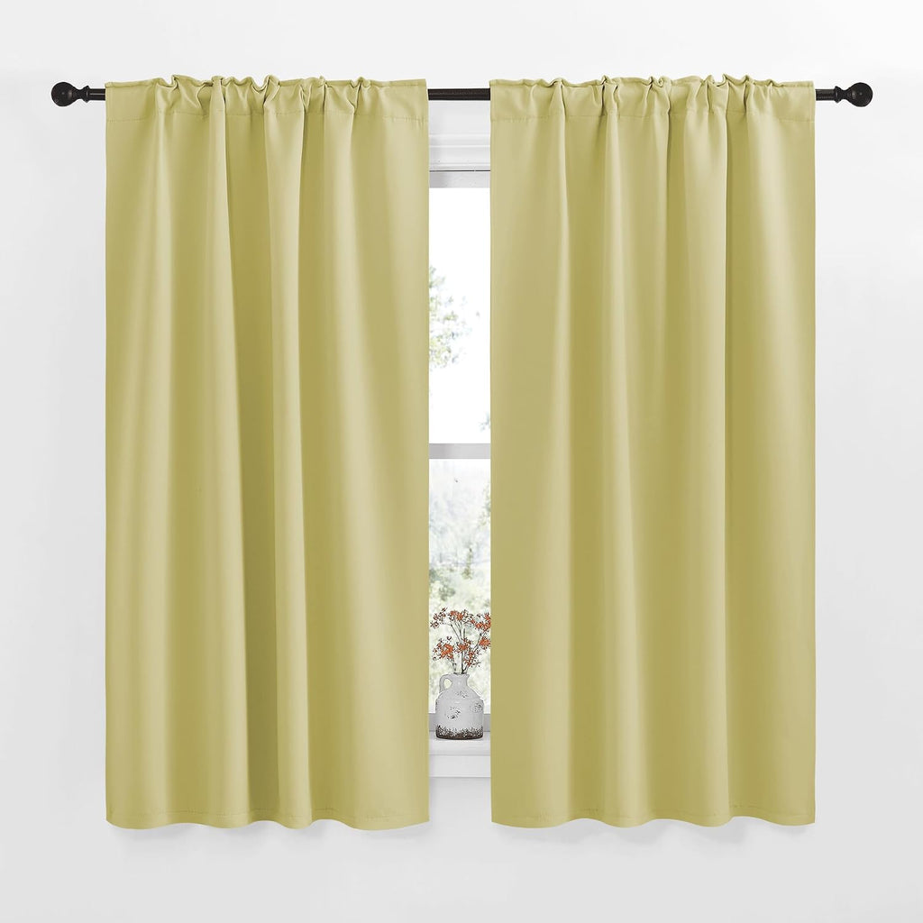 NICETOWN RV Curtains for Camper Windows - (Paler Yellow Color) 42x50 Inch, 2 Panels Set, Thermal Insulated Room Darkening Blackout…