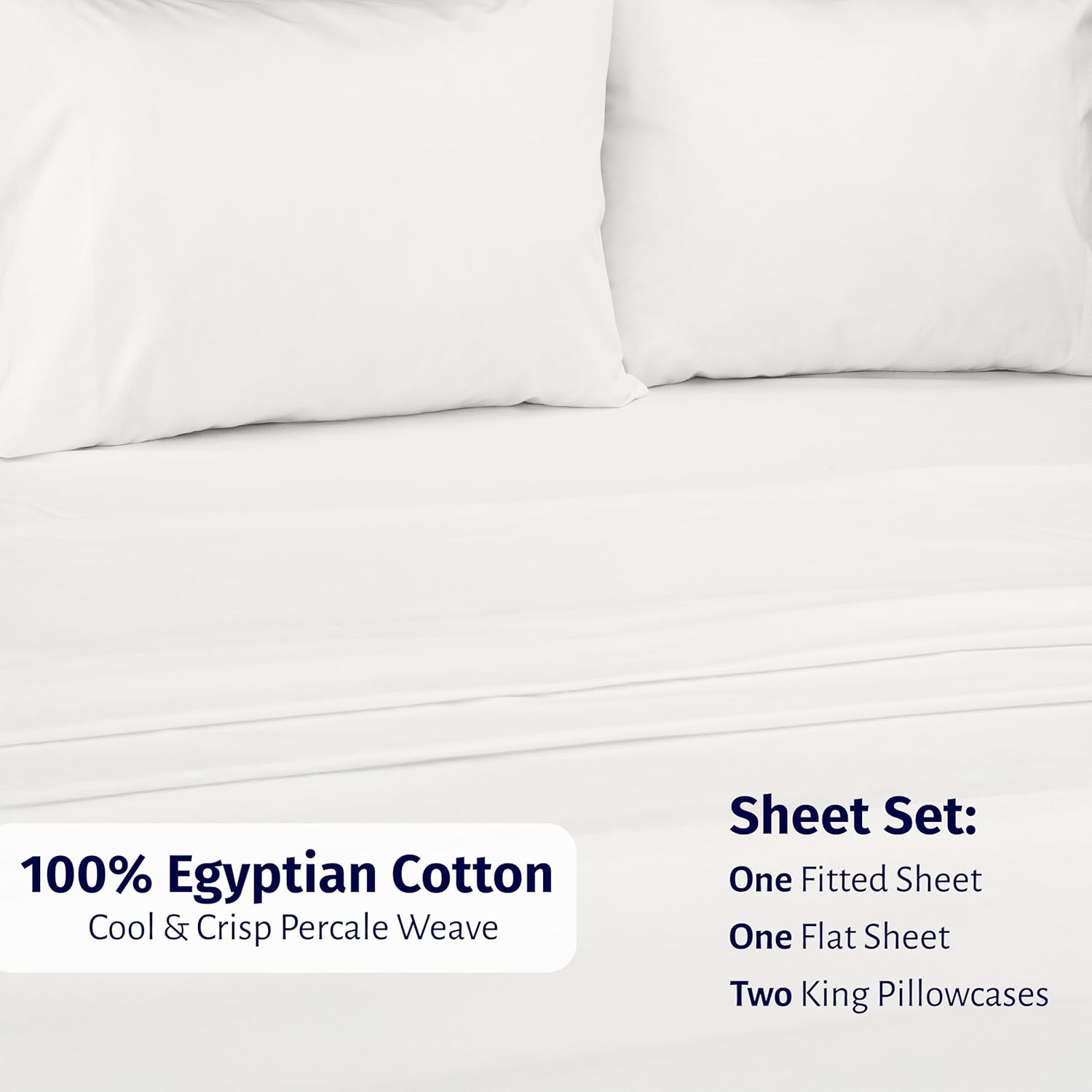CaliforniaDesignDen California Design Den California King Sheets Deep Pockets Set - Certified 100% Egyptian Cotton Sheets Set, Lightweight…