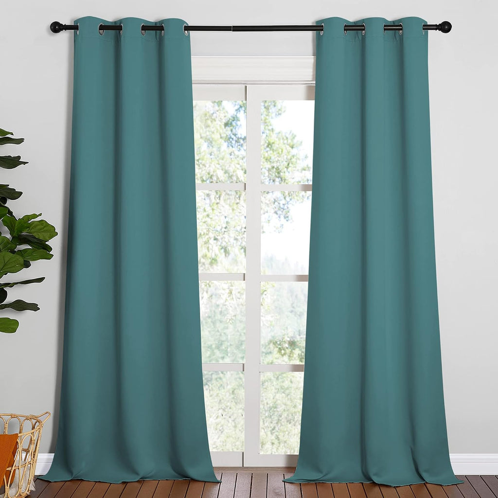 NICETOWN Patio Glass Door Panels - Blackout Curtains for Bedroom/Living Room, Privacy Panel Drapes for Dining Room and Guest Room (Sea…