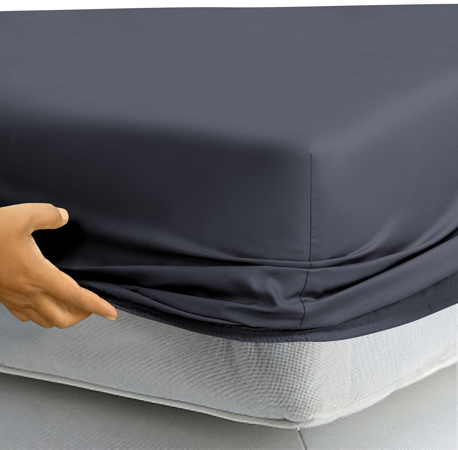 Royalelinens ROYALE LINENS 400 Thread Count 100% American Grown Cotton 4 Piece Sateen King Sheet Set - 1 Fitted Sheet, 1 Flat Sheet, 2 Pill…