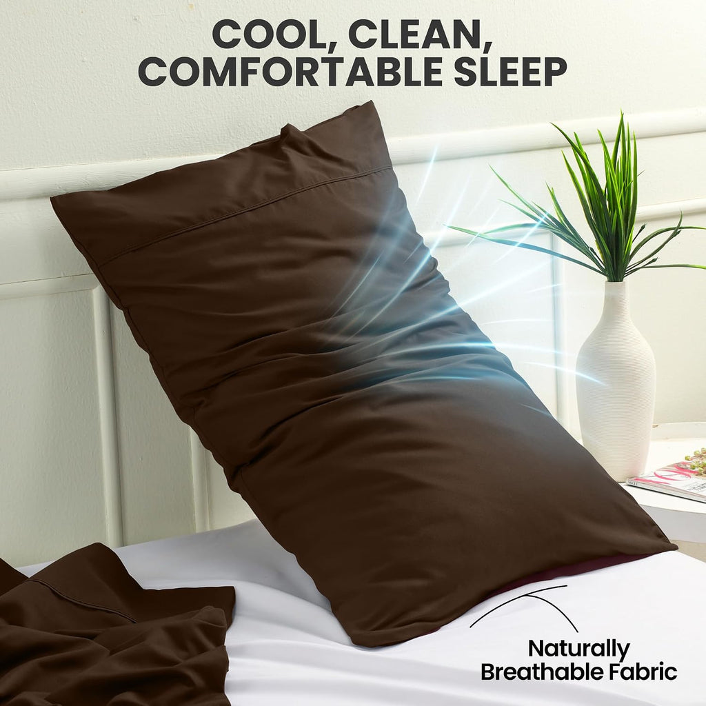 Utopiabedding Utopia Bedding King Pillow Cases - 2 Pack - Envelope Closure - Soft Brushed Microfiber Fabric - Shrinkage and Fade Resistant…