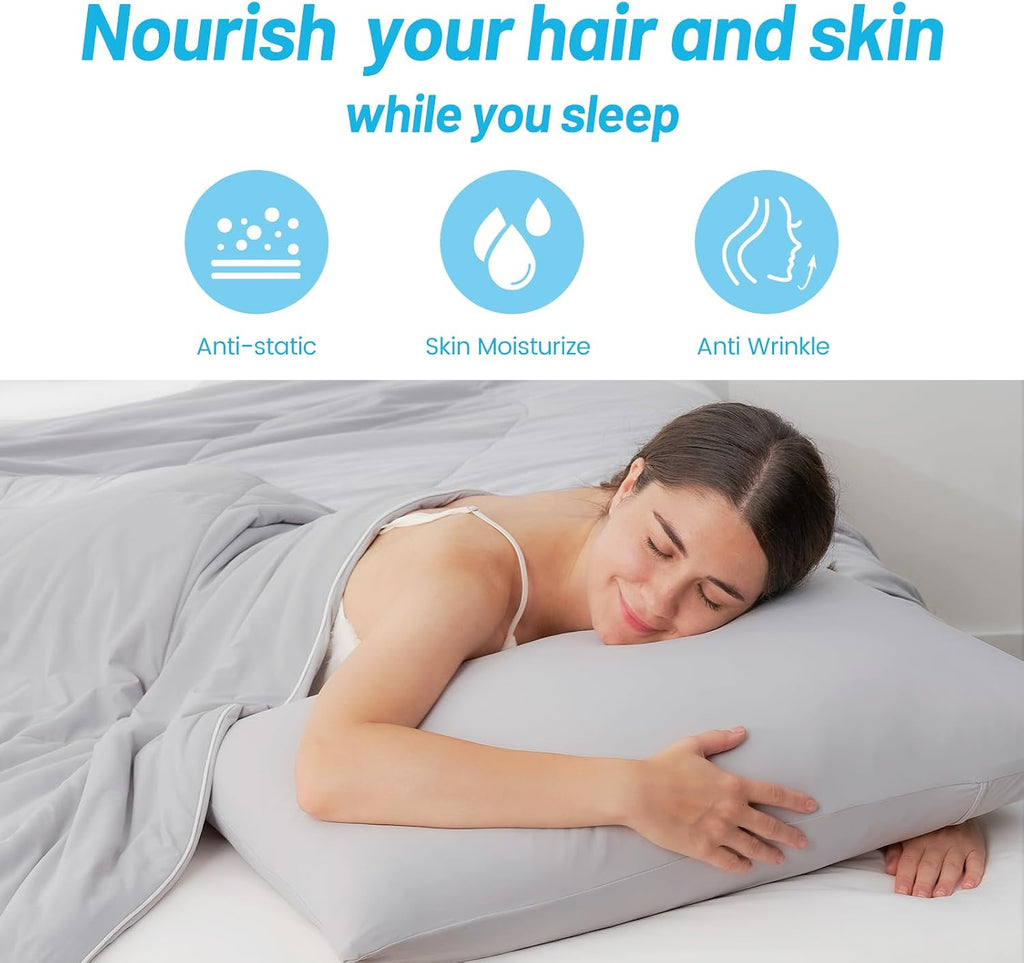 CozyBliss Cozy Bliss 2pcs Cooling Pillow Cases Set for Hot Sleepers & Night Sweats, Q-Max 0.5 Silky Wrinkle-Free Pillow Covers with Envelop…