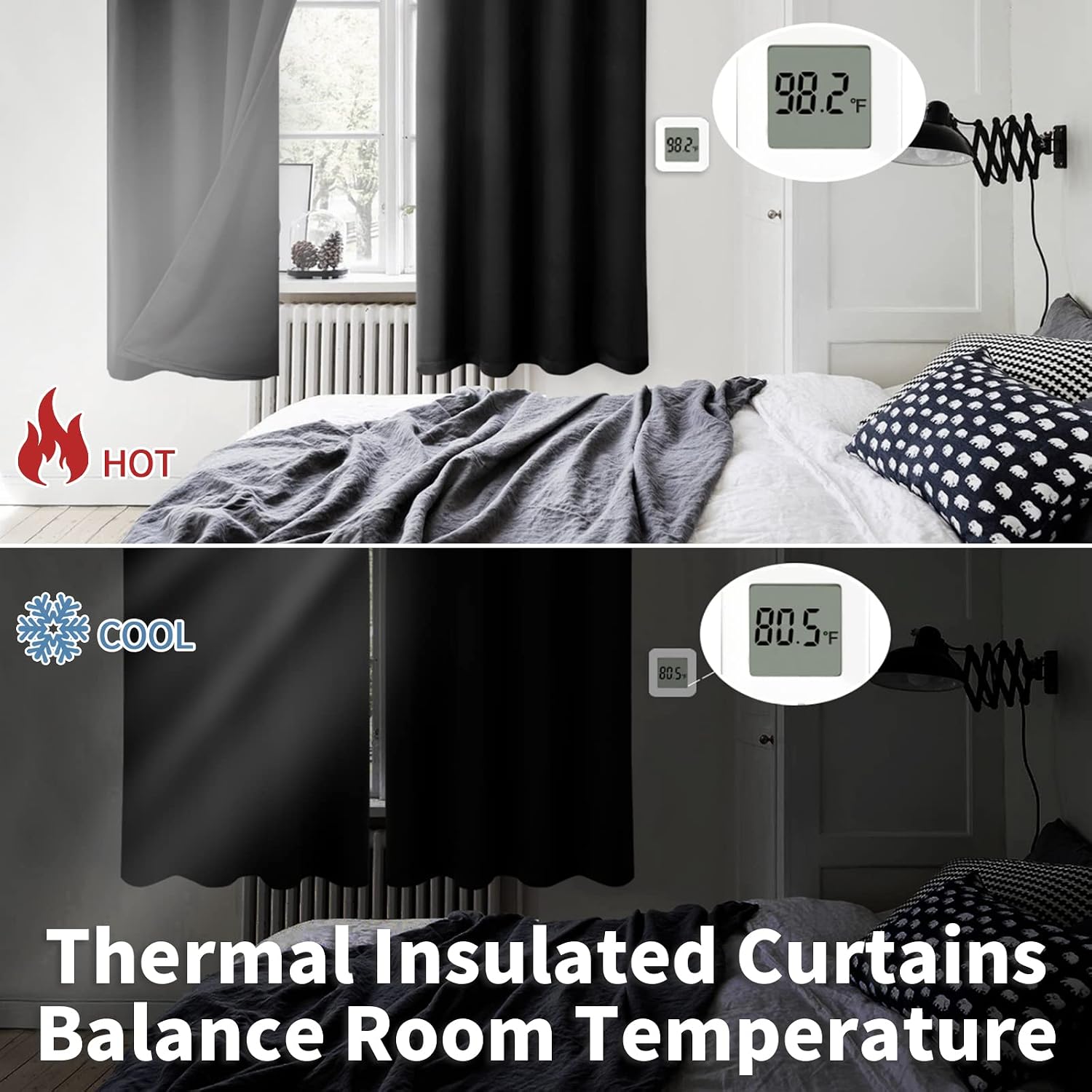 BGment Short 100% Blackout Curtains for Bedroom, Thermal Insulated Energy Efficiency Noise Reducing Grommet Curtains 45 Inch Length with Li…
