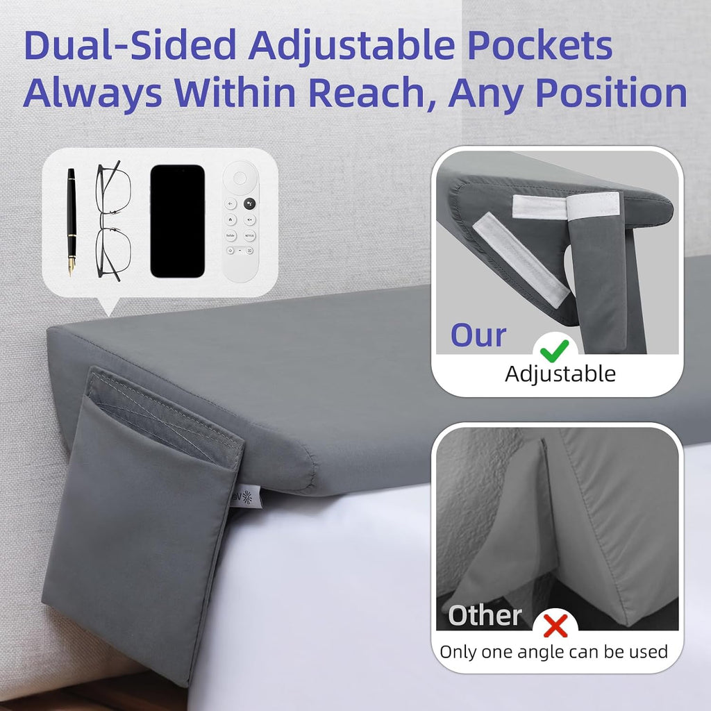 Vekkia 2-in-1 Queen Bed Wedge Pillow for Headboard Gap, Mattress Gap Filler Pillow to Cover 0-6" Gap, Bed Wedge Gap Filler with…