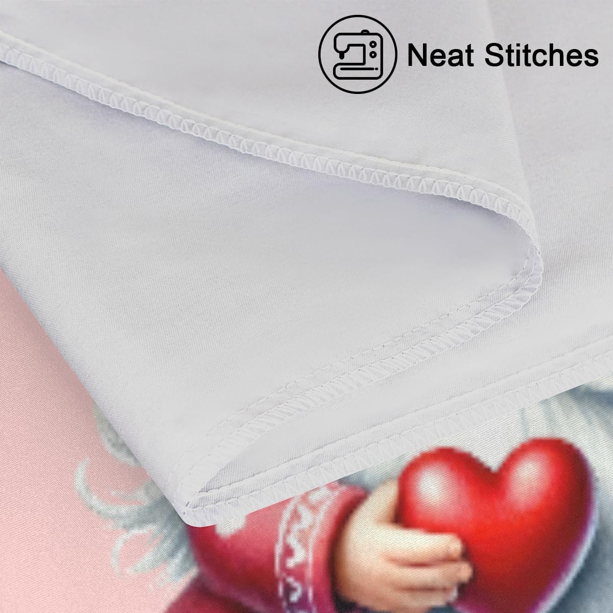 Valentine Pink Rose Gnomes Satin Pillowcase for Hair and Skin Soft Silk Pillow Case with Envelope Closure Cooling Pillow Cases Slip…