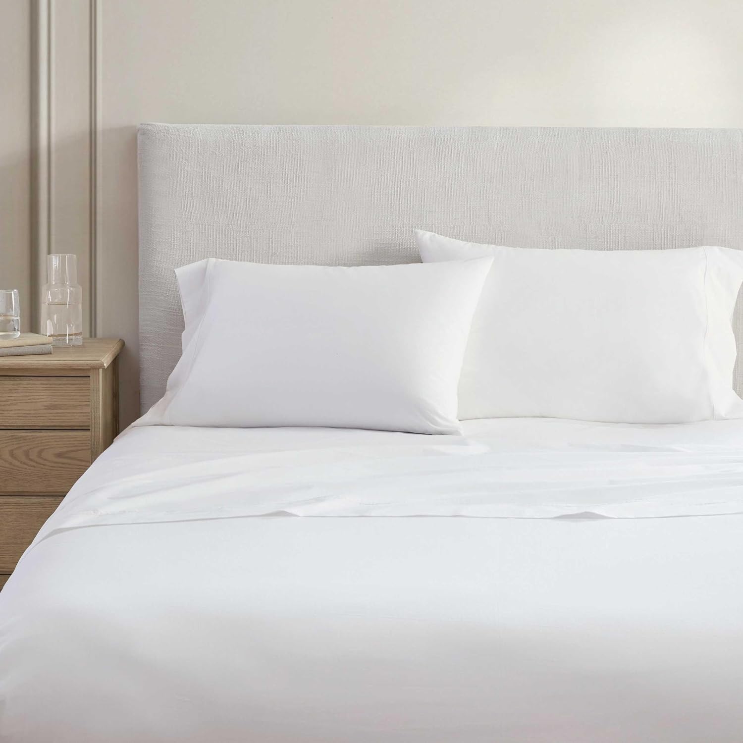MarthaStewart Martha Stewart - King Size Sheets Set, Crisp & Tailored Cooling Sheets w/a Naturally Smooth Cotton Percale Lightweight Feel -…