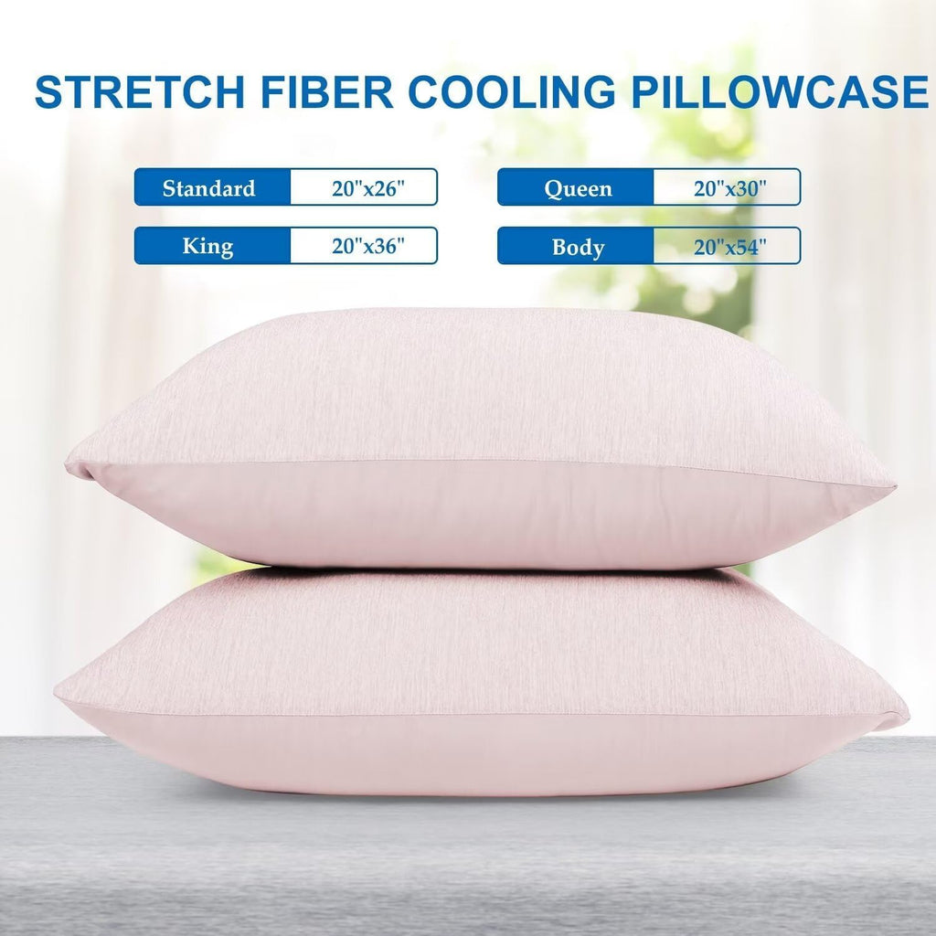 Homfine Cooling Pillowcase Body Size - Double Side Q-Max 0.439 Cooling Fiber for Pillow Protector, Breathable Long Cold Pillow Cover for Ho…