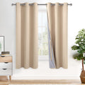 Xwzo 100% Blackout Window Curtains with Tiebacks- Privacy Protection & Noise Blocking Window Draperies Grommet Top with Black Liner for Bed…
