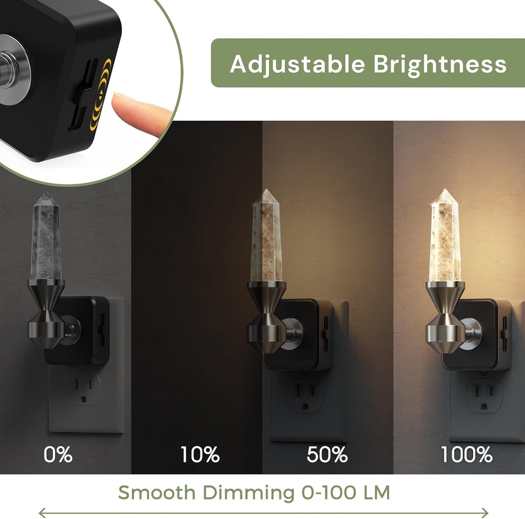 L LOHAS LED Night Light: Night Lights Plug into Wall, Dimmable Night Light Aesthetic Crystal, Warm Light 3000K, Dusk to Dawn Sensor…